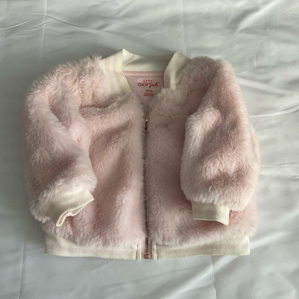 Cat & Jack Soft fuzzy pink Coat